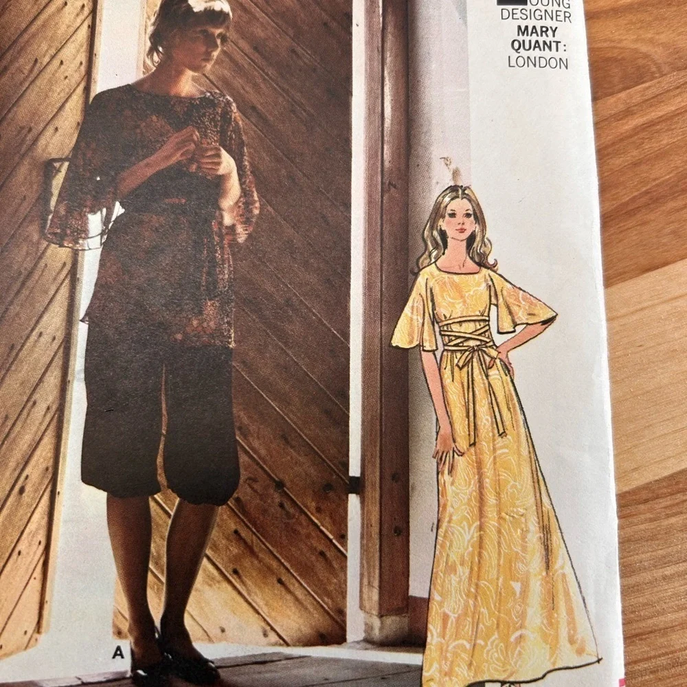 Rare vintage Butterick Pattern 6256 - size 10- tunic and culottes - Picture 6 of 8